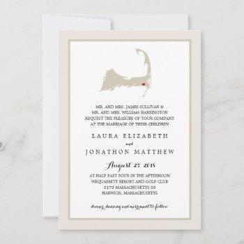 Small Harwich Cape Cod Map | Wedding Front View