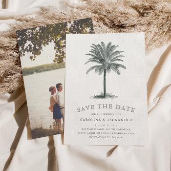 Small Havana Palm | Elegant Vintage Tropical Save The Date Front View