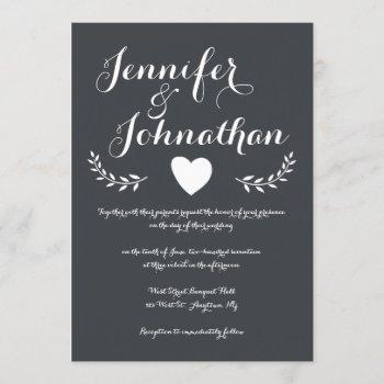 Small Heart Chalkboard Wedding Front View