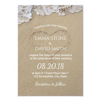 Small Heart In The Sand Summer Beach Wedding Front View