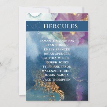 Small Hercules Table Number Celestial Seating Chart Front View