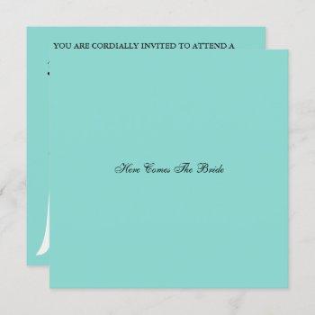 Small Here Comes The Bride Teal Blue Baby Shower Party Front View