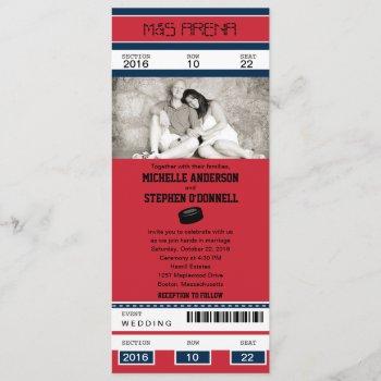 hockey ticket wedding invitation