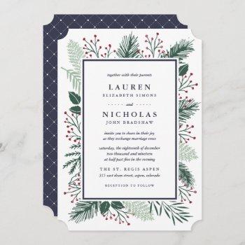 Small Holly And Pine Wedding Front View