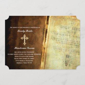Small Holy Bible Gold Cross Christian Wedding Front View