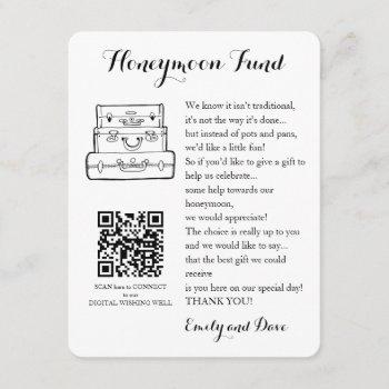 Small Honeymoon Fund Request Wedding Qr Code Enclosure Card Front View