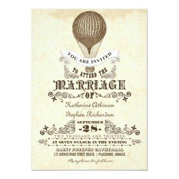 Small Hot Air Balloon Vintage Wedding Front View