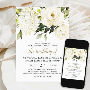 Small Hydrangea Elegant Rose Greenery Digital Wedding Front View