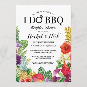 Small I Do Bbq Couples Shower Pretty Aloha Floral Invite Front View