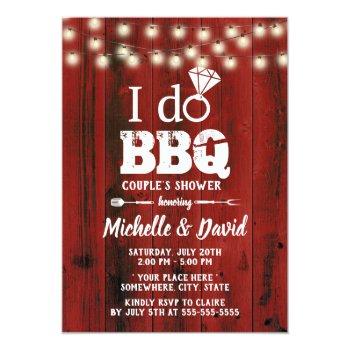 Small I Do Bbq Couples Shower Rustic Red Barn Wood Front View