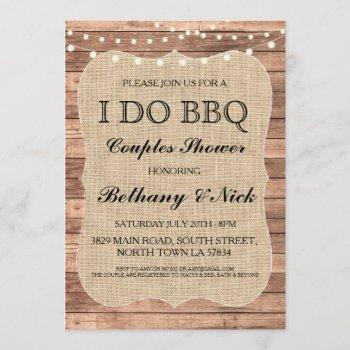 Small I Do Bbq Engagement Couples Showers Rustic Invite Front View