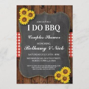 i do bbq engagement sunflower rustic red invite