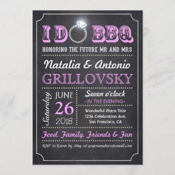 Small I Do Bbq  | Chalkboard & Diamond Ring Front View