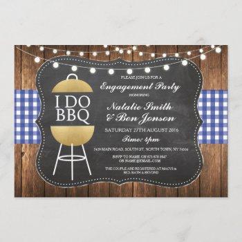 Small I Do Bbq Navy Gold Chalk Couples Shower Invite Front View
