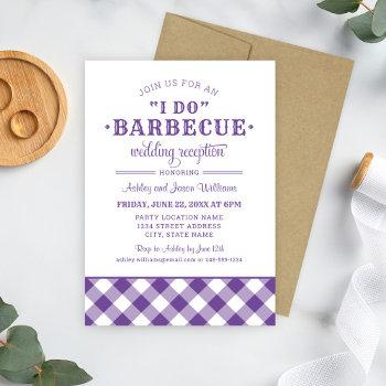 Small I Do Bbq Purple Gingham Wedding Reception Front View