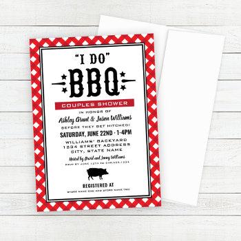 Small I Do Bbq Red Gingham Wedding Couples Shower Front View