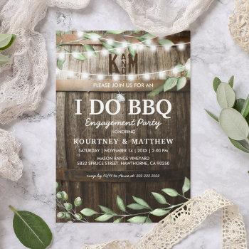 i do bbq rustic engagement party greenery invitation