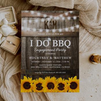 i do bbq rustic engagement party sunflower invitation