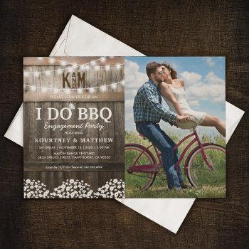 Small I Do Bbq Rustic Gypsophila Photo Engagement Front View