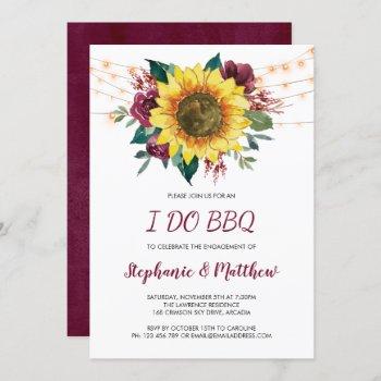 Small I Do Bbq Rustic Sunflower Lights Engagement Front View