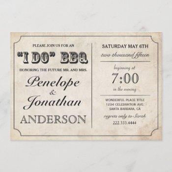 i do bbq rustic vintage wedding invitations