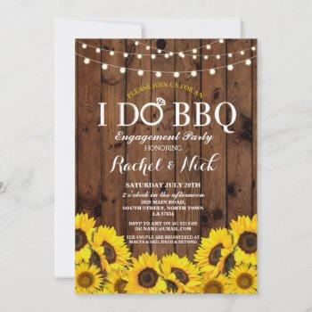 Small I Do Bbq Sunflower Couples Shower Rustic Invite Front View