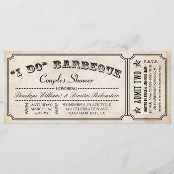 Small I Do Bbq Ticket  | Couples Shower Front View