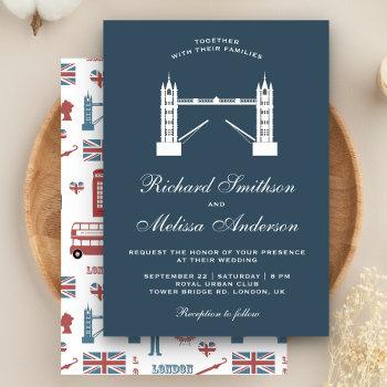 iconic london tower bridge wedding invitation
