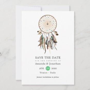 Small Indian Legend Tribal Boho Wedding Save The Date Front View