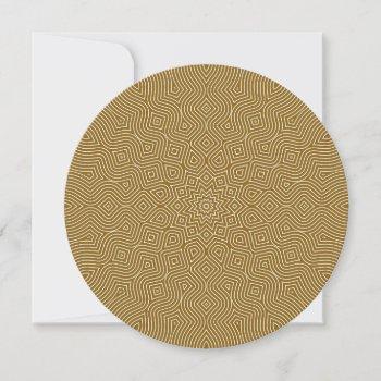 infinity round invitation in gold and white