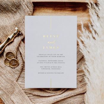 inline | modern minimal wedding foil invitation
