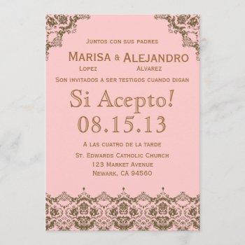 Small Invitacion De Boda En Español / Wedding Front View