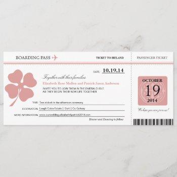 ireland wedding boarding pass invitation