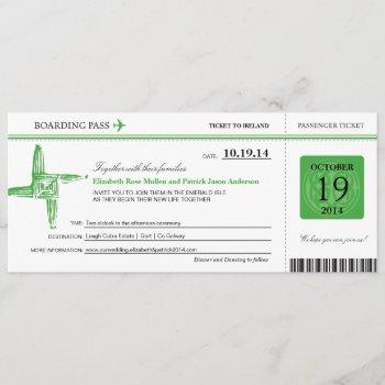 Small Ireland Wedding Boarding Pass Front View