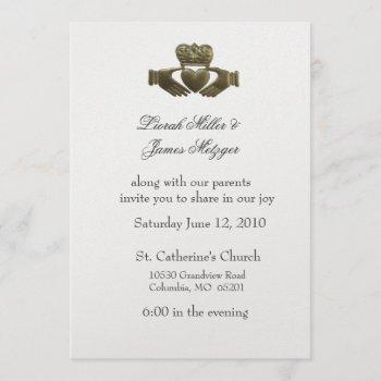 irish claddagh wedding invitation