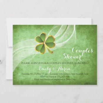 irish clover green wedding couples shower invitation