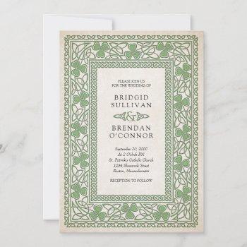 irish st. patrick's wedding invitation