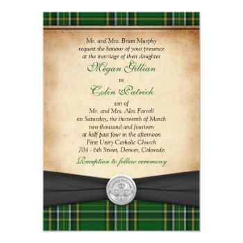Small Irish Tartan Celtic Claddagh Lucky In Love Wedding Front View