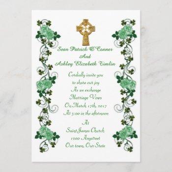irish wedding invitation celtic cross