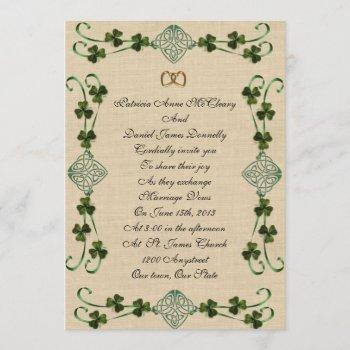 irish wedding invitation unity knot