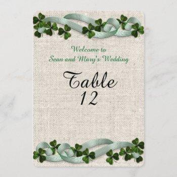Small Irish Wedding Table Cards Linen Elegant Front View