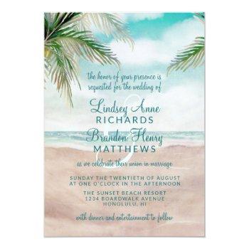 Small Island Breeze Painted Beach Scene Wedding Front View