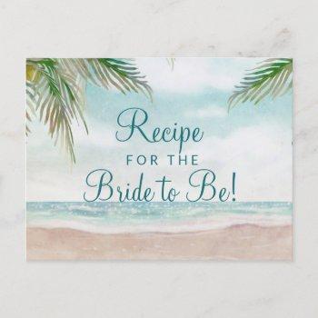 island breeze sandy beach bride to be recipe card