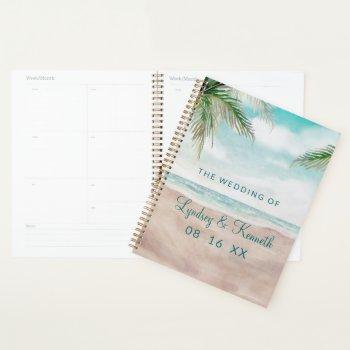 Small Island Breeze Tropical Beach Scene Wedding Plans Planner Front View