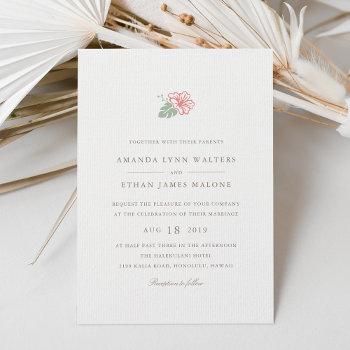 island hibiscus wedding invitation