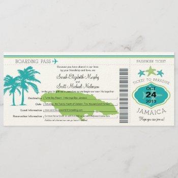 jamaica boarding pass wedding invitation