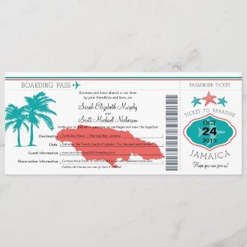 Small Jamaica Boarding Pass Wedding Front View