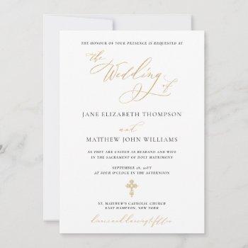 jane gold catholic wedding invitation with rsvp