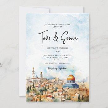 jewish jerusalem wedding destination invitation