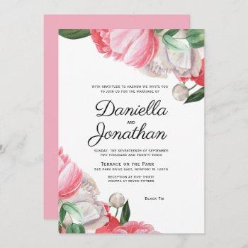 jewish wedding elegant watercolor floral invitatio invitation